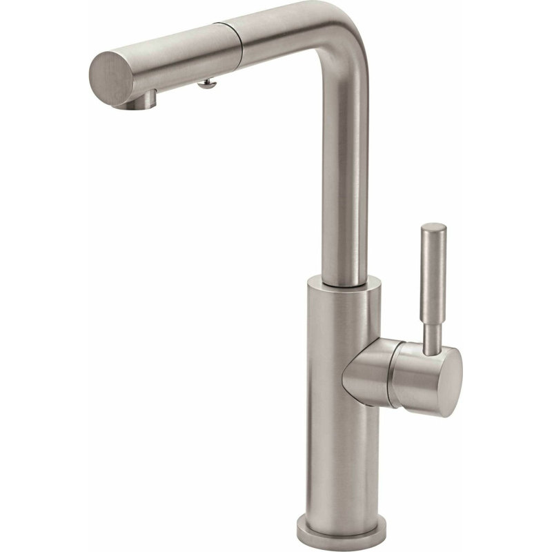 Corsano Contemporary Pull Out Kitchen Faucet with ST Series Handle, Antique Brass Flat