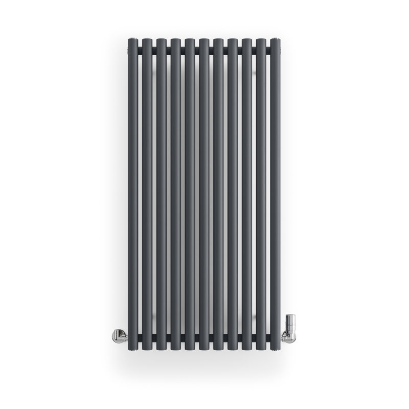 Rolo Room Reversible Cylindrical Bar Designer Radiator, Modern Grey