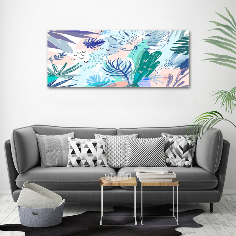 Tropical Leaves - No Frame Painting, Canvas, 50cm H x 125cm W x 2cm D