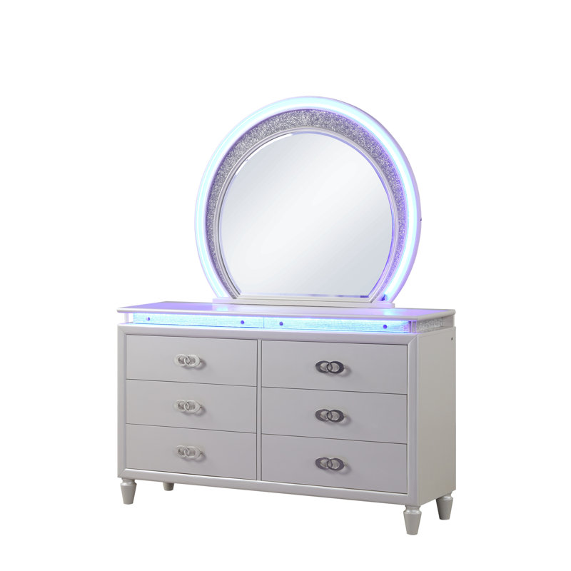 Commode 6 tiroirs Perla en bois Perla