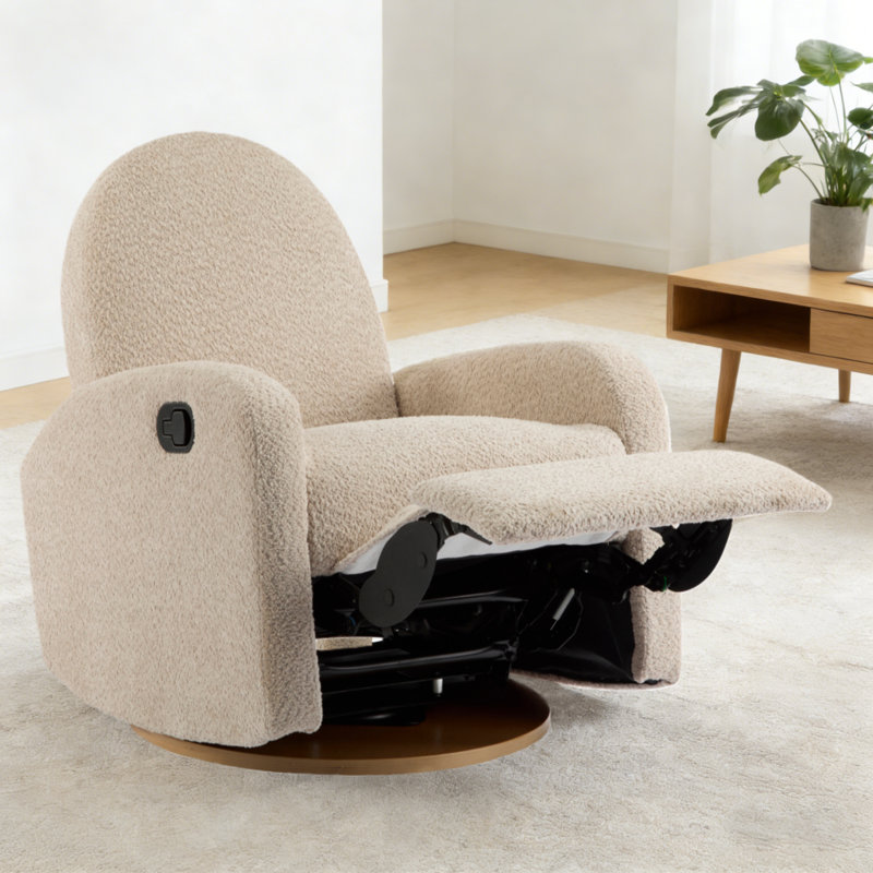 360 Swivel and Glider Recliner Chair-Almond, Almond