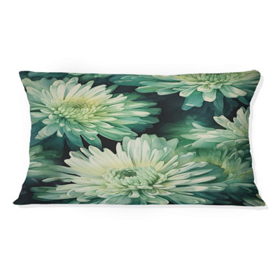 Coussin Melody I - imprimé floral vert et blanc
