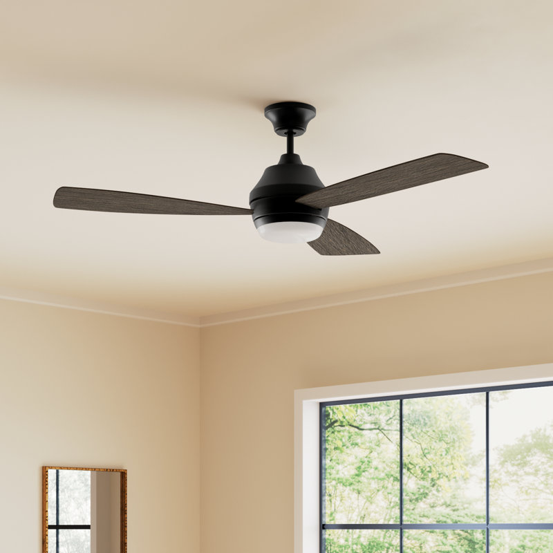 Rivers 52'' Ceiling Fan with LED Lights, Light Gray Weathered Oak, Aged Pewter