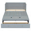 Lit Space en gris avec tiroir abondant - option de chambre à coucher stable, lit double, compartiment de rangement intérieur spacieux, peu encombrant-254960367-254960364