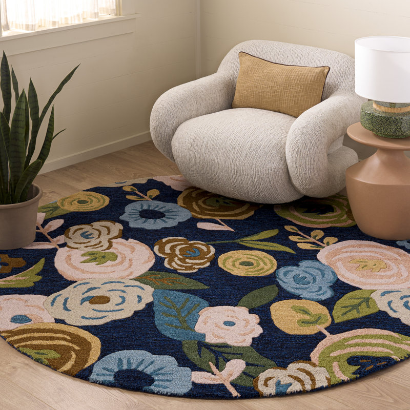 Jardin 764 Hand Tufted 80% Wool; 20% Cotton Floral Rug, Round 6'