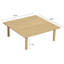 Table basse 29,5 "carrée en bois d'acacia avec plateau à lattes - finition teck naturelle pour patio, jardin ou bord de piscine