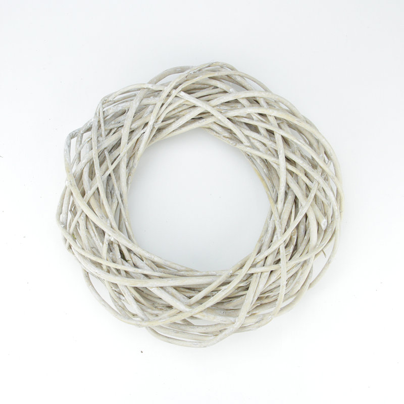 Couronne de brindilles de saule naturel, H 12 po x l 12 po x P 3,5 po