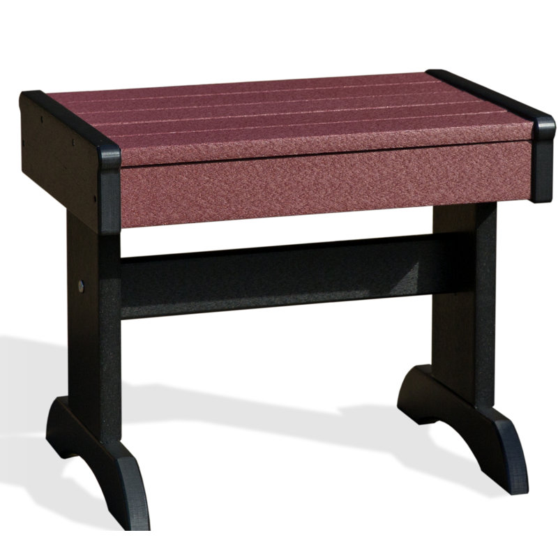 Aatikah Rectangular Outdoor Side Table , 20'' in. W 14'' in. D, Cherry Wood/Black