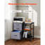 Classeur mobile en métal avec 3 tiroirs en tissu et 2 tablettes ouvertes - catégorisez Office Essentials Solution de rangement multifonctionnelle brune facile à nettoyer