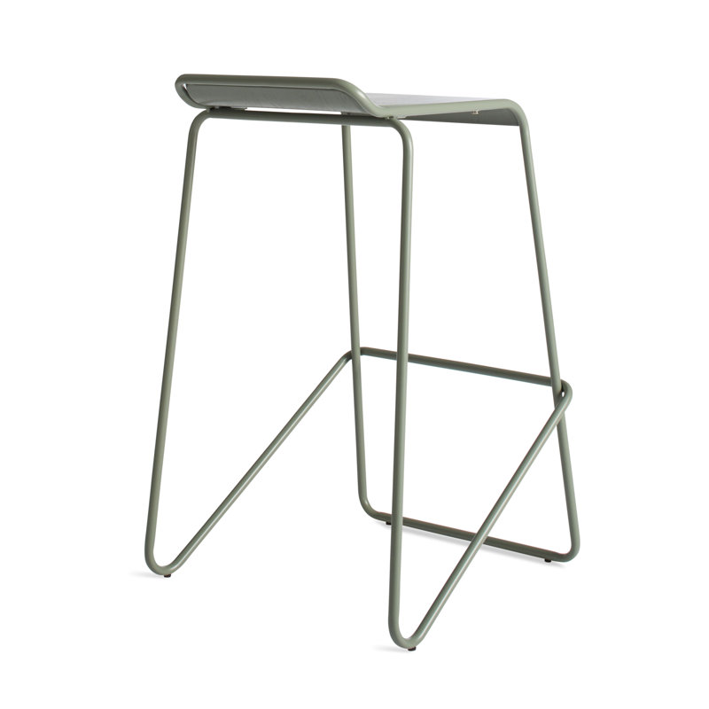 Ready Stacking Stool, Bar Stool (30" Seat Height), Gray Green