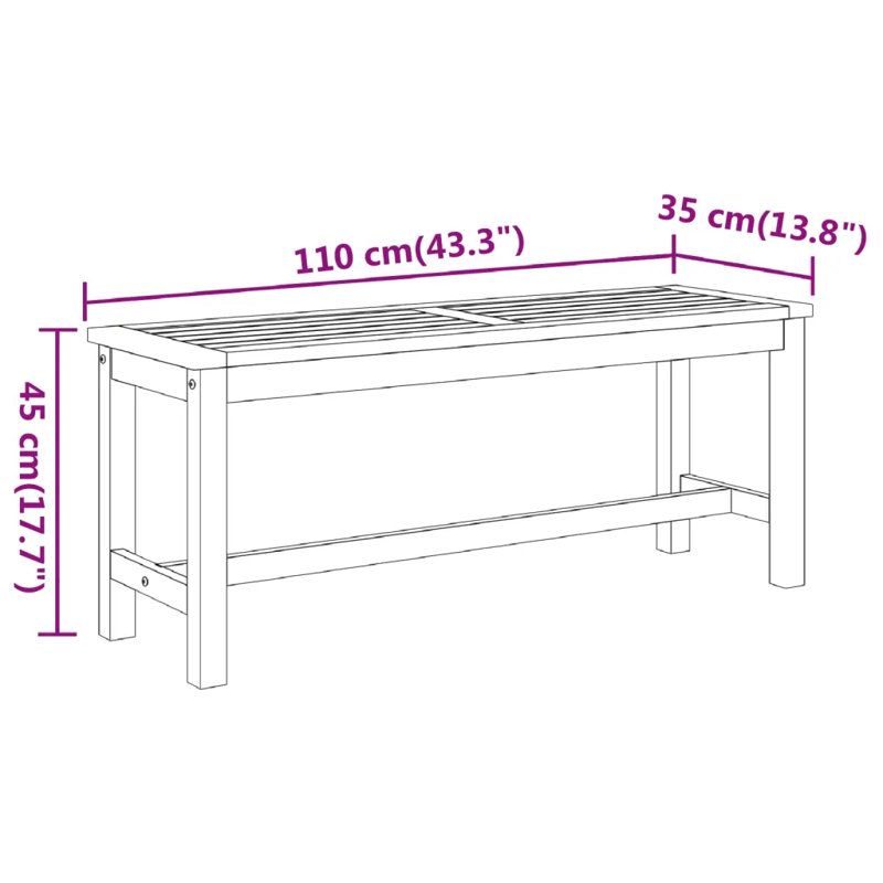 Calipatria Solid Wood Acacia Outdoor Bench