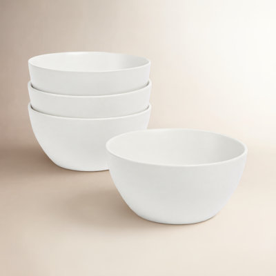 over&back Coupe Semi Hand-Finished Stoneware Cereal Bowls