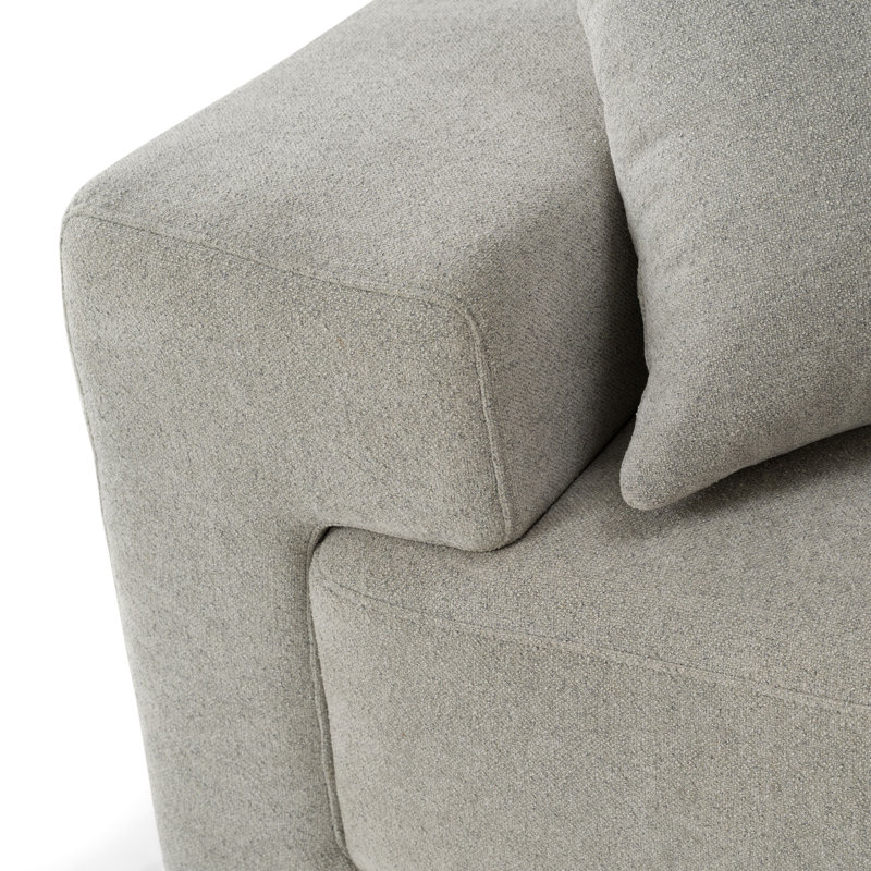 Loki - Canapé 3 places en tissu gris moderne, 4, H 33,1 po x l 102,4 po x P 42,5 po