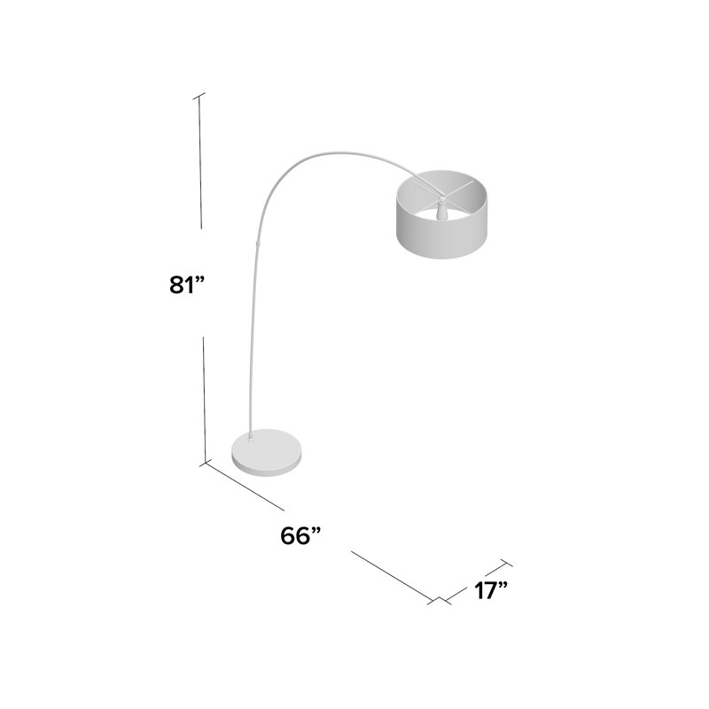 Adelina 81'' Rose Copper Arched Floor Lamp