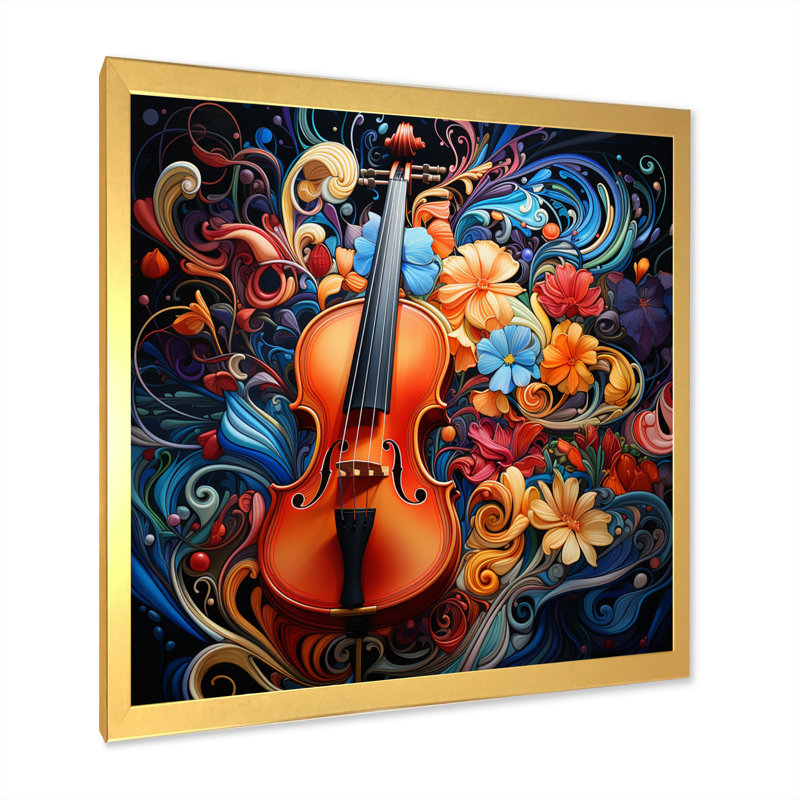 " Opt Chromatic Symphony ", Gold Single Picture Framed, 16" H x 16" W x 1" D