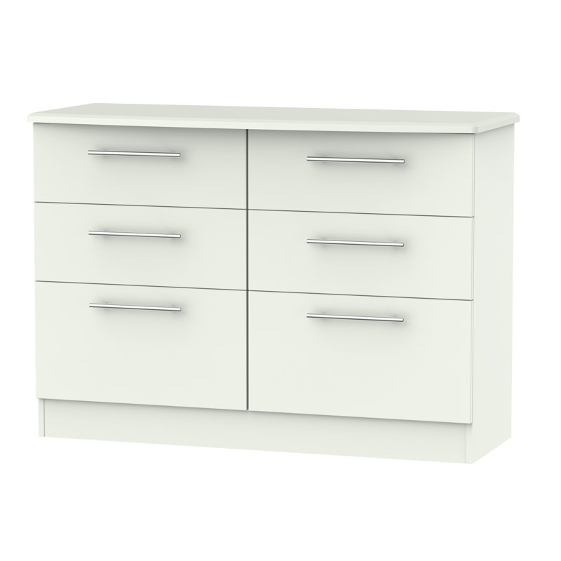Fully Assembled Levine 6 Drawer Chest, Porcelain Matt