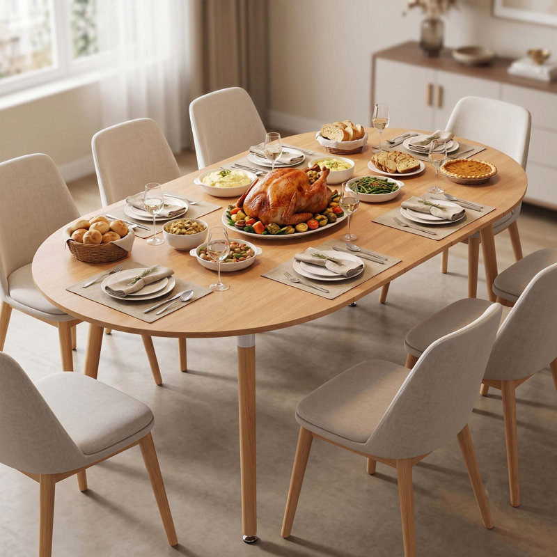 Space-Saving Extendable Dining Table with Whisper-Quiet Sliding Rails