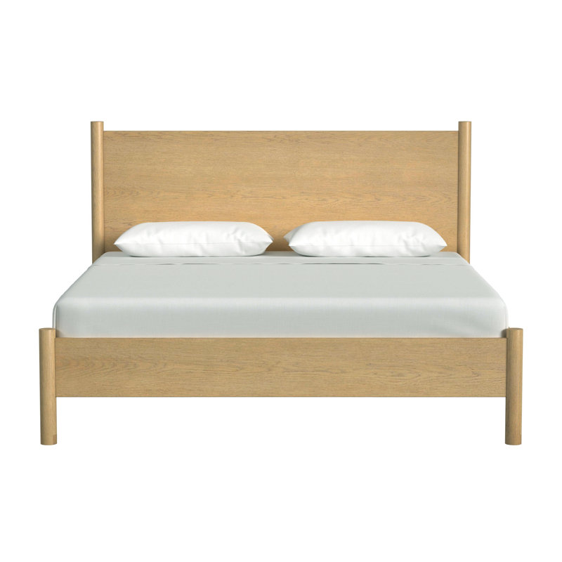 Lennon Rounded Leg Bed, King, Light Brown