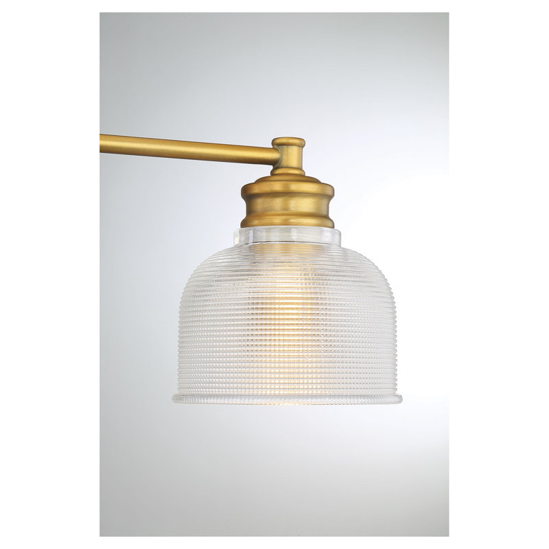 Besima 2 Light Ribbed Dimmable Vanity Light, Natural Brass