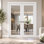 Solid French Double Doors Clear Glass Lucia 2166 White Silk Wood Solid Panel Frame Trims Closet Bedroom Sturdy Doors 72" x 84" (2* 36x84) Clear Glass