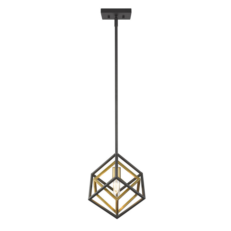 Luminaire suspendu géométrique 1 lumière Goulart, Vieux laiton / bronze