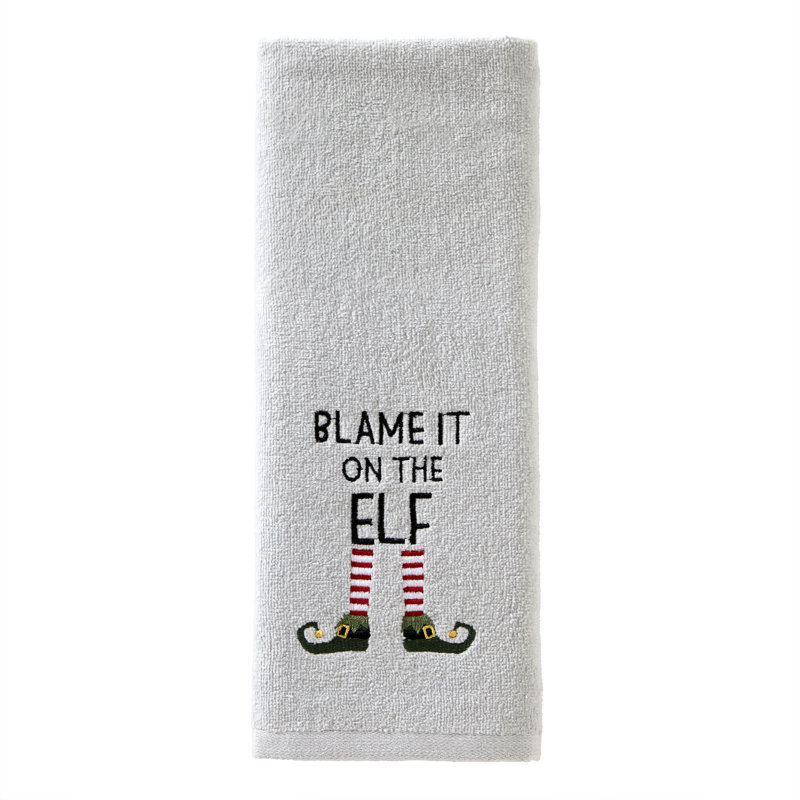 SKL Home Blame It On The Elf Hand Towel (2-Pack), Gray