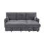 Canapé-lit modulaire en tissu gris foncé Emmy