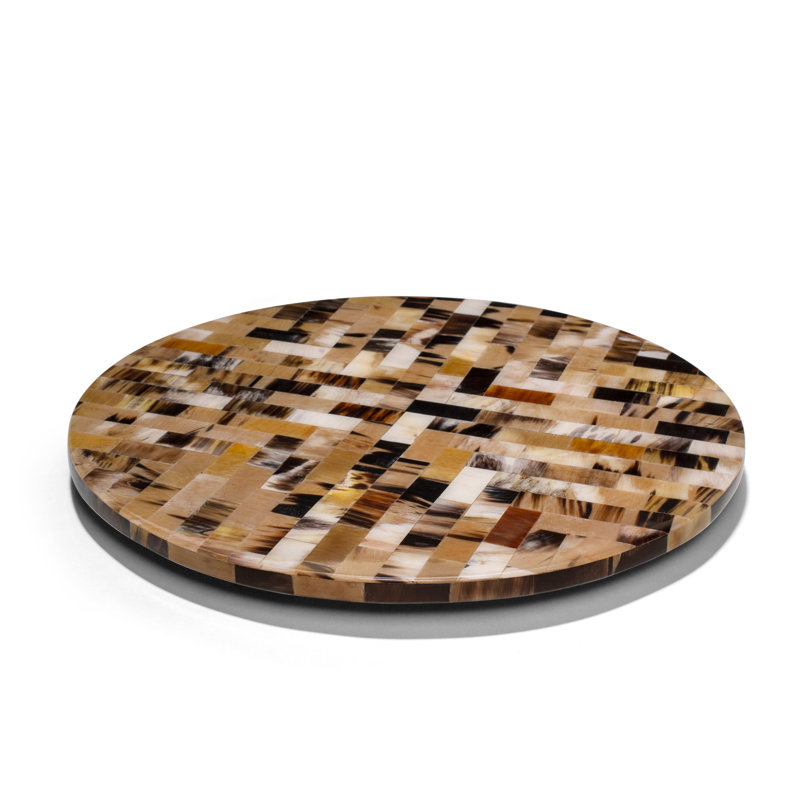 Handmade Decorative Plate, Patchwork, Brown/Tan