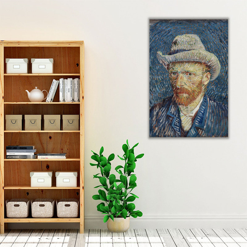 Autoportrait de Vincent Van Gogh avec chapeau de feutre gris, 1887 - reproduction d'art sur toile, H 30 po x l 20 po