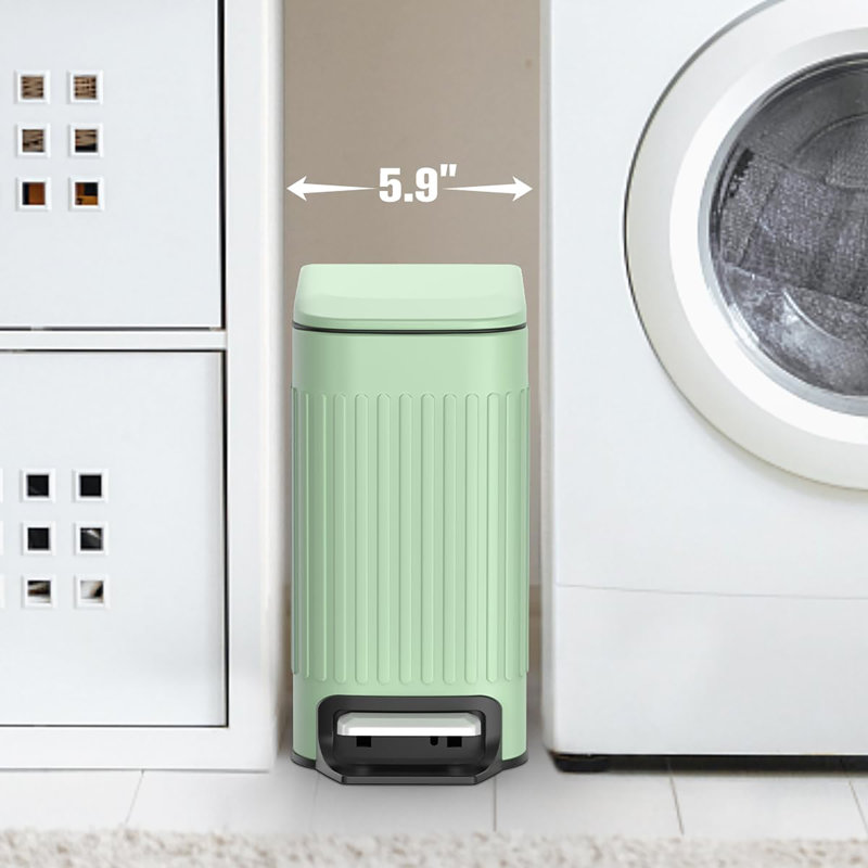 Petite poubelle de salle de bain avec couvercle à fermeture en douceur, Vert