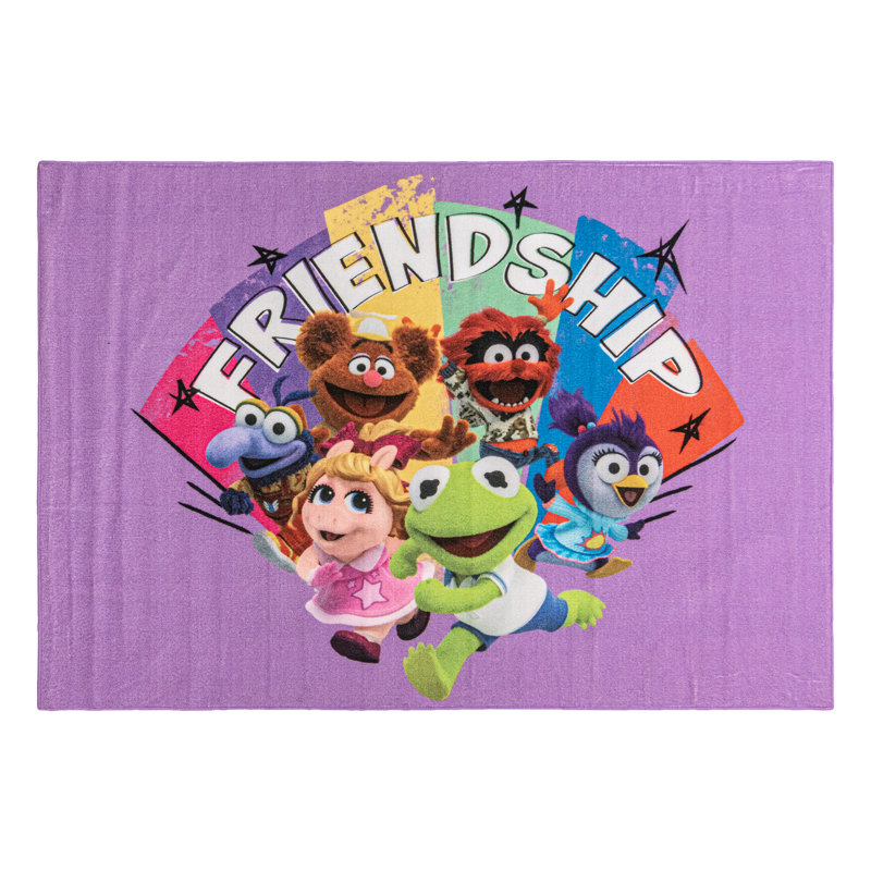 Licensed Muppets The Muppet Babies Friendship Purple Digital Printed Youth Non-Slip Area Rug