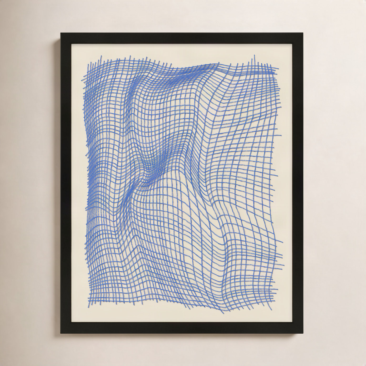 Netting 1 by Jacques Pilon, Black Single Structure Framed Paper, 50" H x 40" W x 1.25" D