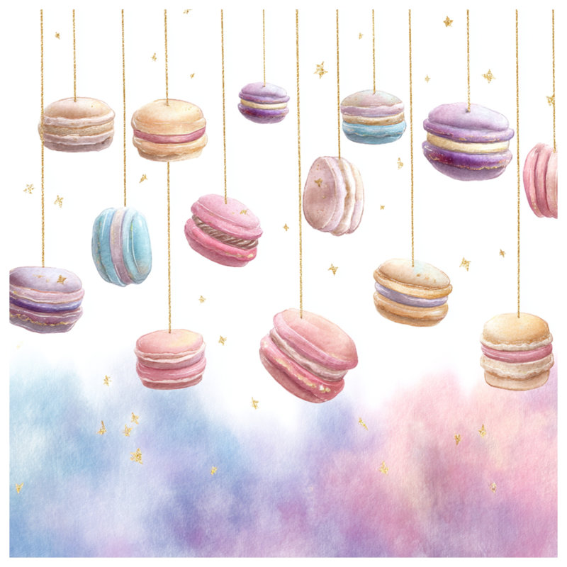 Macarons suspendus avec toile tendue sur toile en plusieurs tailles, 20 po x 24 po