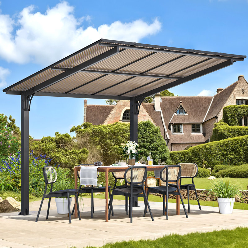 Pergola autoportante pour terrasse, H 94,80 po x l 117,60 po x P 104,40 po