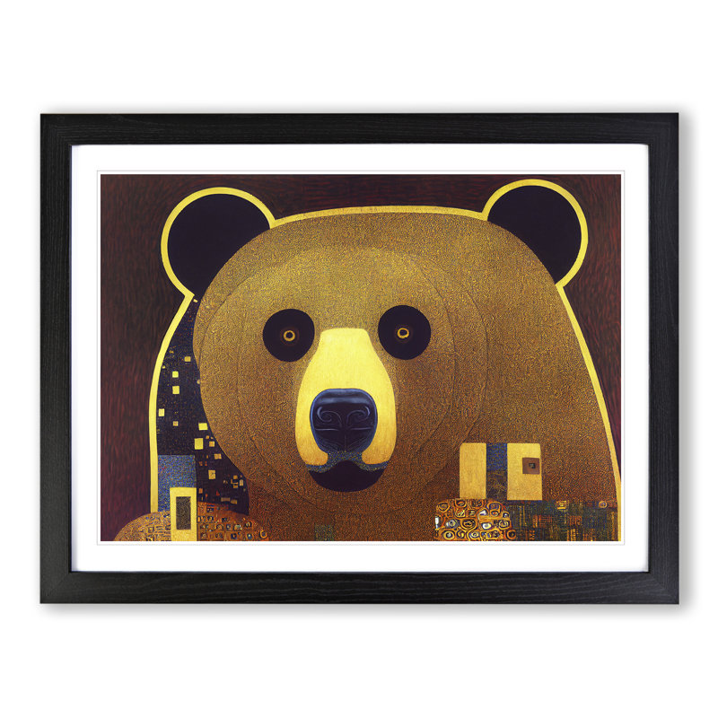 An Astonishing Bear Abstract - Framed Print, Black, 25cm H x 34cm W x 2cm D