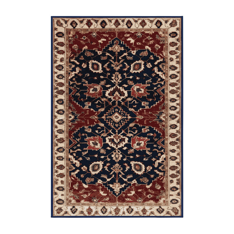 Machine Washable Persian Black Area Rug, Rectangle 2' x 3'