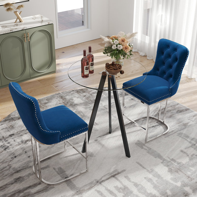 31.5 " L Bar Cabinet, Black/Dark Blue