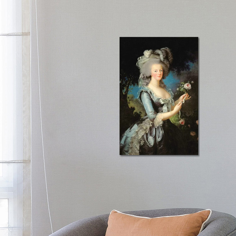 Marie Antoinette With A Rose, 1783 by Elisabeth Louise Vigee Le Brun - Wrapped Canvas Painting