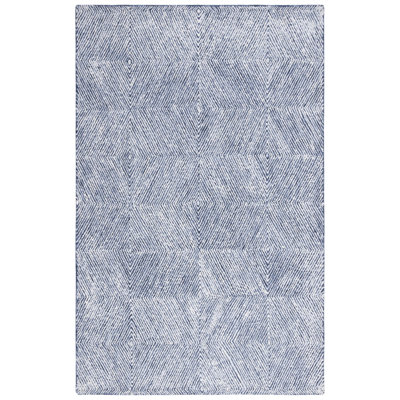 Soho Hand Tufted Viscose/Wool/Cotton Geometric Rug in Blue