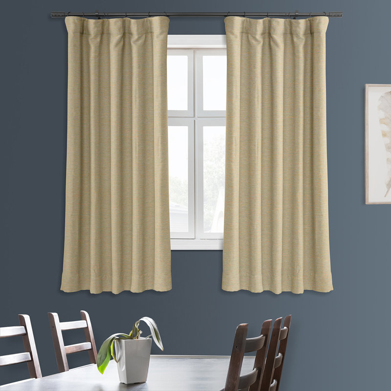 Rideaux obscurcissants en lin synthétique pour chambre et salon Bellino (1 panneau), Chandelle, L 50 po x L 63 po