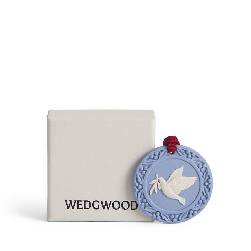 Festive Dove Ornament, Blue & White