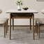 White + Nut-brown Rectangular Sintered Stone + Solid Wood Dining Table-1215588958