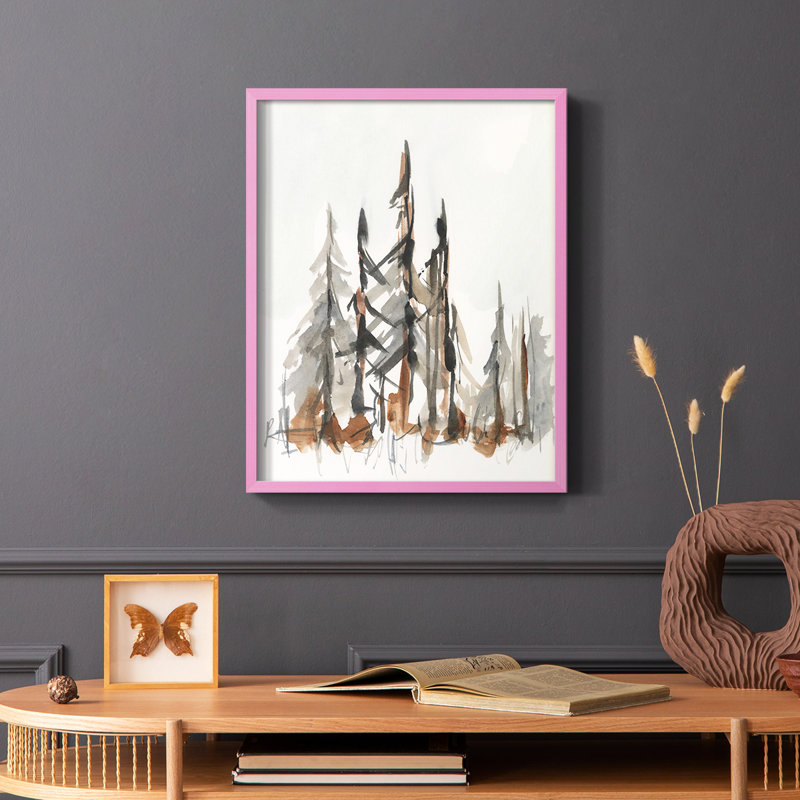 Rustic Evergreen II, reproduction encadrée - bois massif, H 10 po x l 8 po, Rose