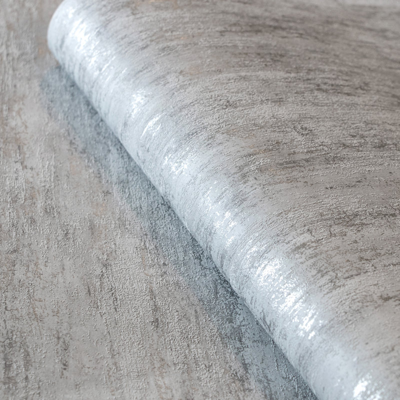 Urban Classics Collection Brera Metallic Abstract Distress Wallpaper Roll, Gray