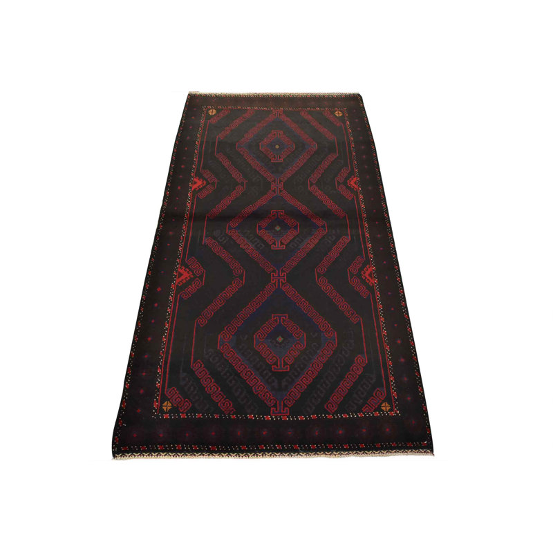 Tapis noir unique de 3 pi 8 po x 6 pi 8 po