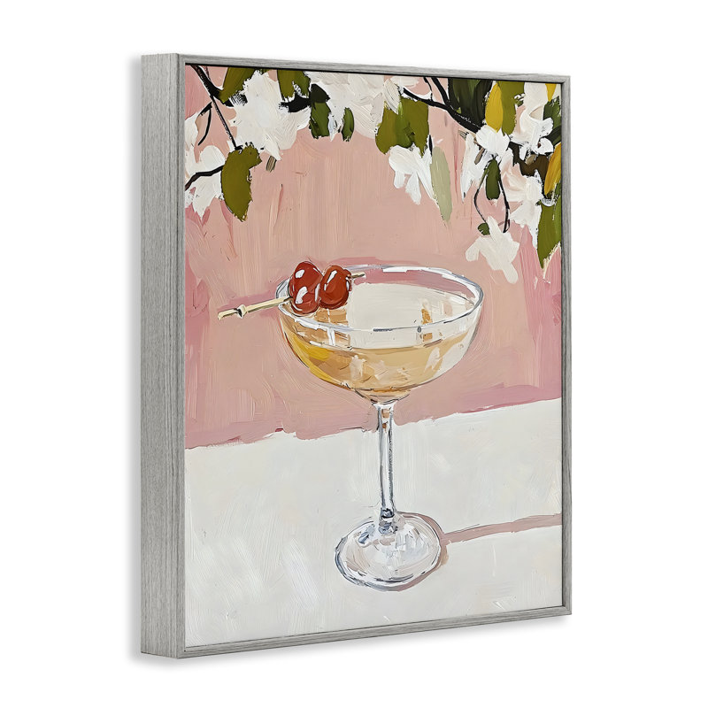 Giclée encadrée rose cocktail avec fleurs de pommier, design par Riley B, Estampe numérique Farmhouse, H 20 po x l 16 po