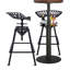 Ensemble de bar pour terrasse avec patio et balcon, ensemble bistro 3 pièces à hauteur de bar et tabourets de bar, table debout ronde de 40,3 po de hauteur avec 2 tabourets réglables en métal pour siège de tracteur, peu encombrant