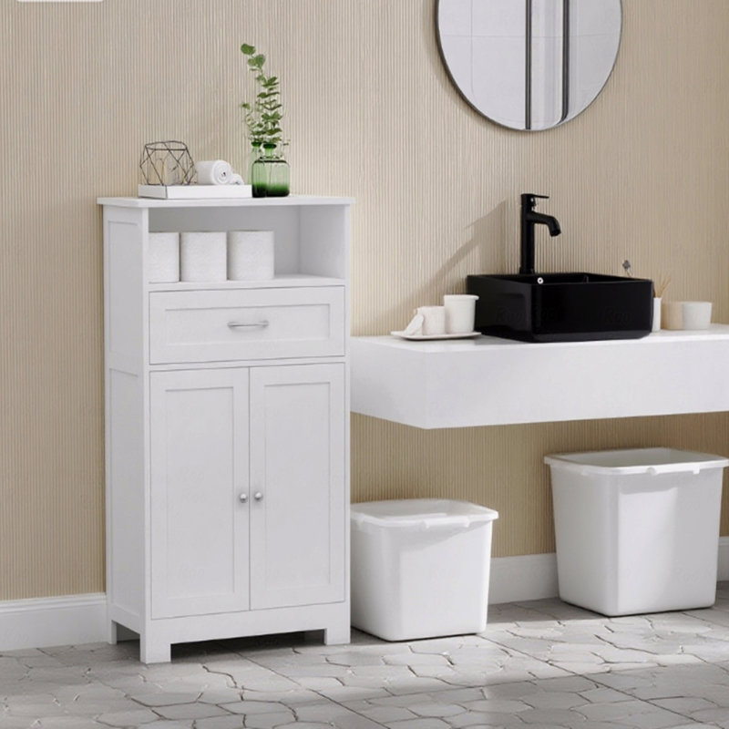 Armoire de plancher de salle de bain moderne, armoire de rangement autoportante