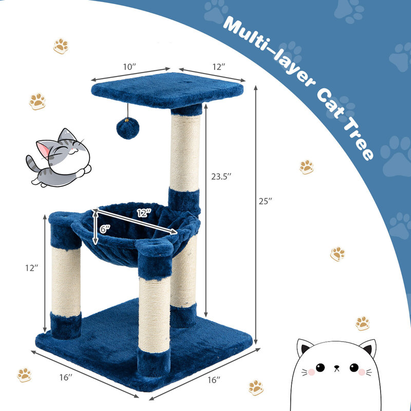 Perchoir pour chat 25 po, Bleu