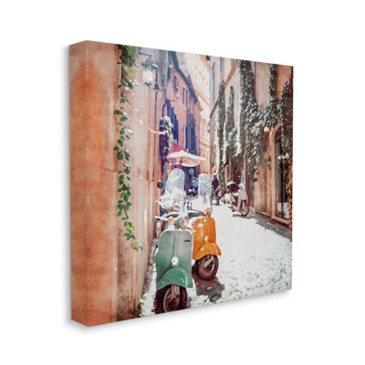«Mopeds On Italian Street On Canvas» par LSR Design Studio